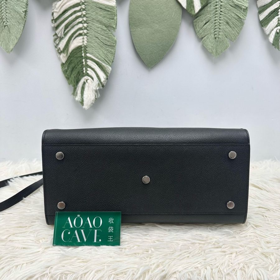 YSL Sac De Jour Small 黑色真皮銀扣Tote bag 手提單肩包-5
