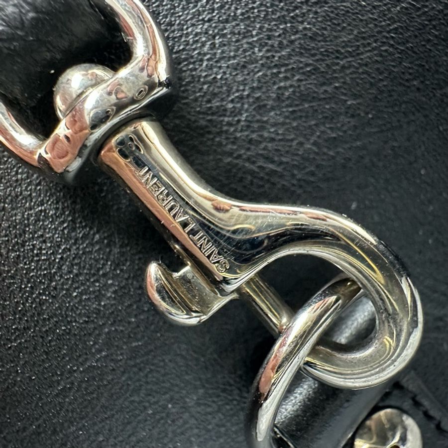 YSL Sac De Jour Small 黑色真皮銀扣Tote bag 手提單肩包-9