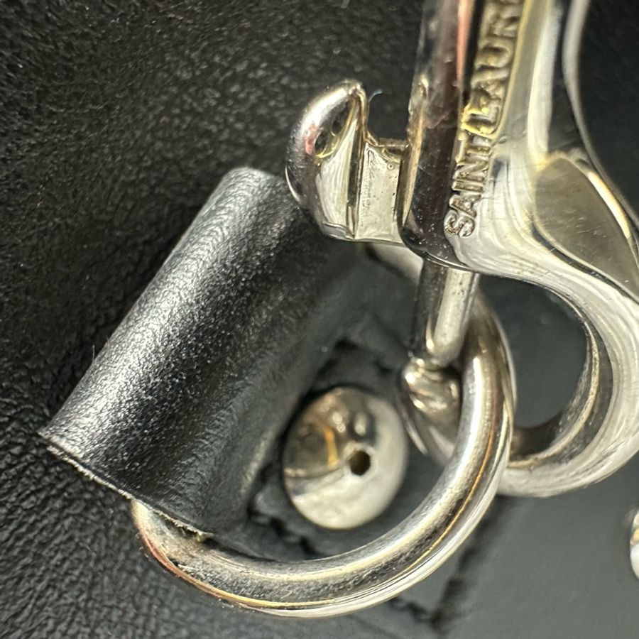 YSL Sac De Jour Small 黑色真皮銀扣Tote bag 手提單肩包-10