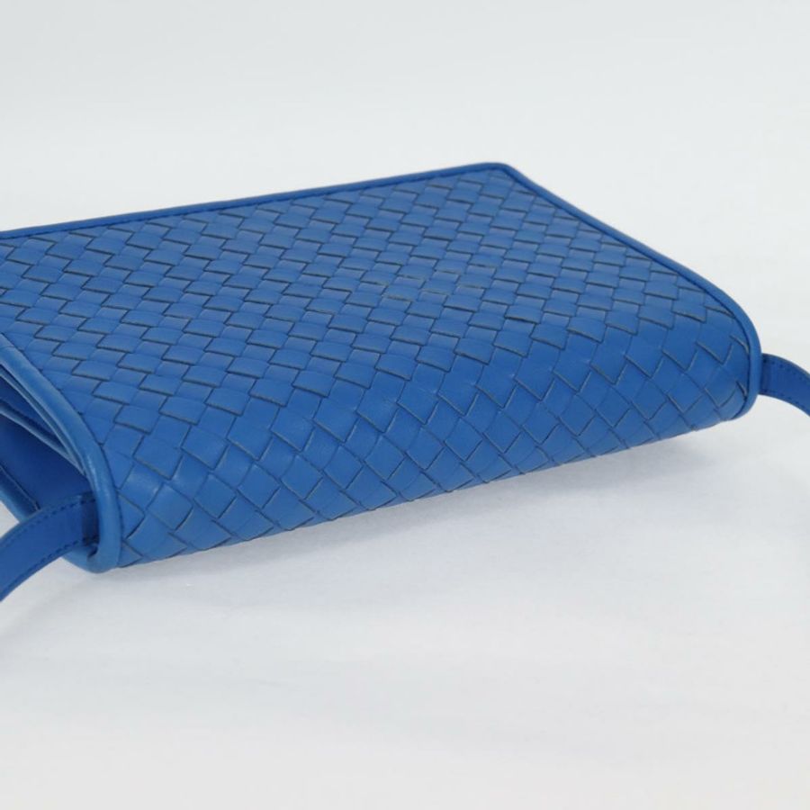 【日本直送】BOTTEGA VENETA INTRECCIATO 皮革肩背包 藍色 正品 123018AV-5