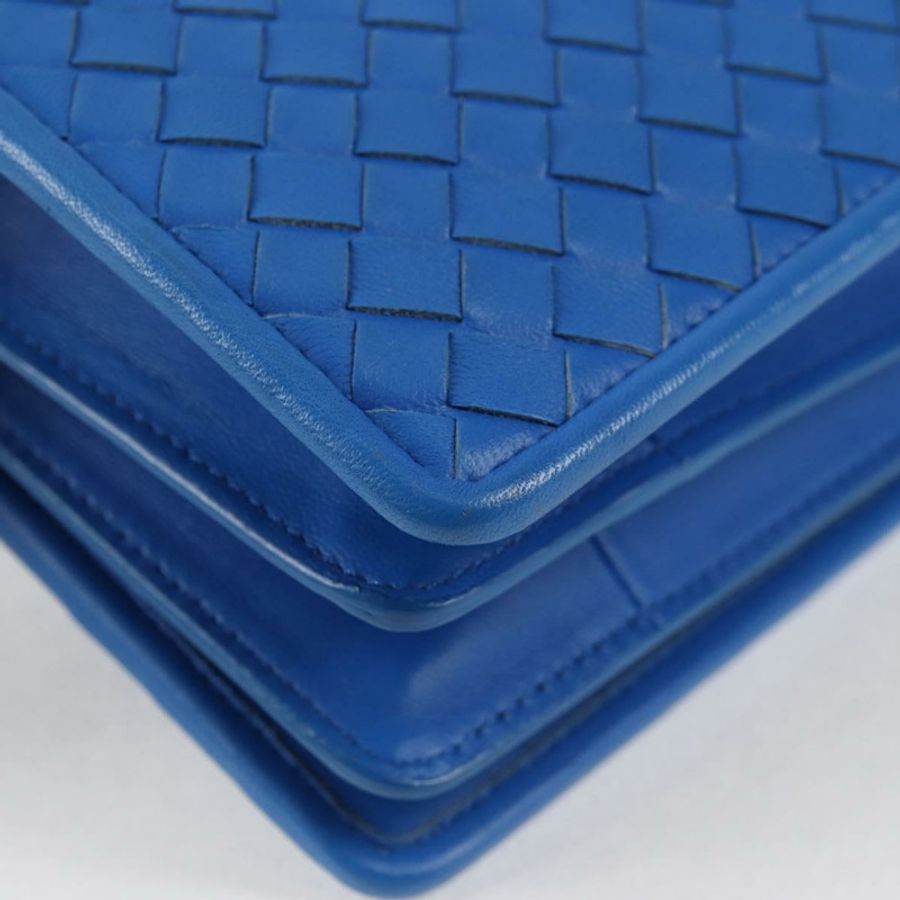 【日本直送】BOTTEGA VENETA INTRECCIATO 皮革肩背包 藍色 正品 123018AV-15