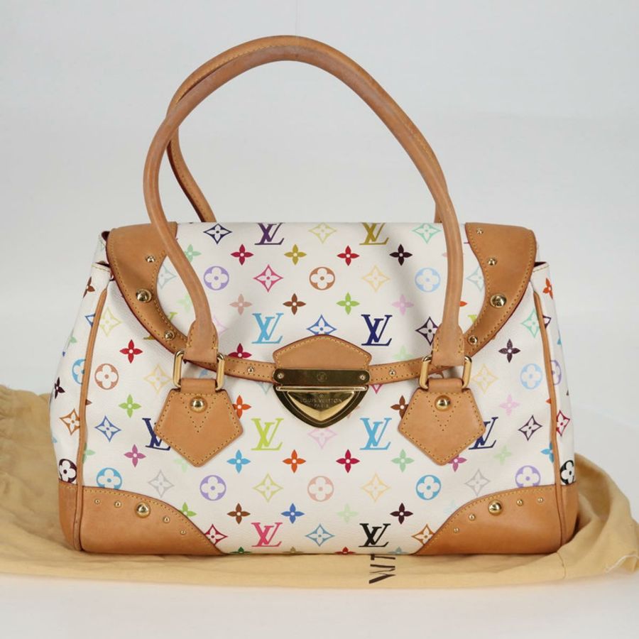 【日本直送】路易威登 Monogram Multicolor Beverly GM 手提包 白色 M40201 正品 BA2117V-11