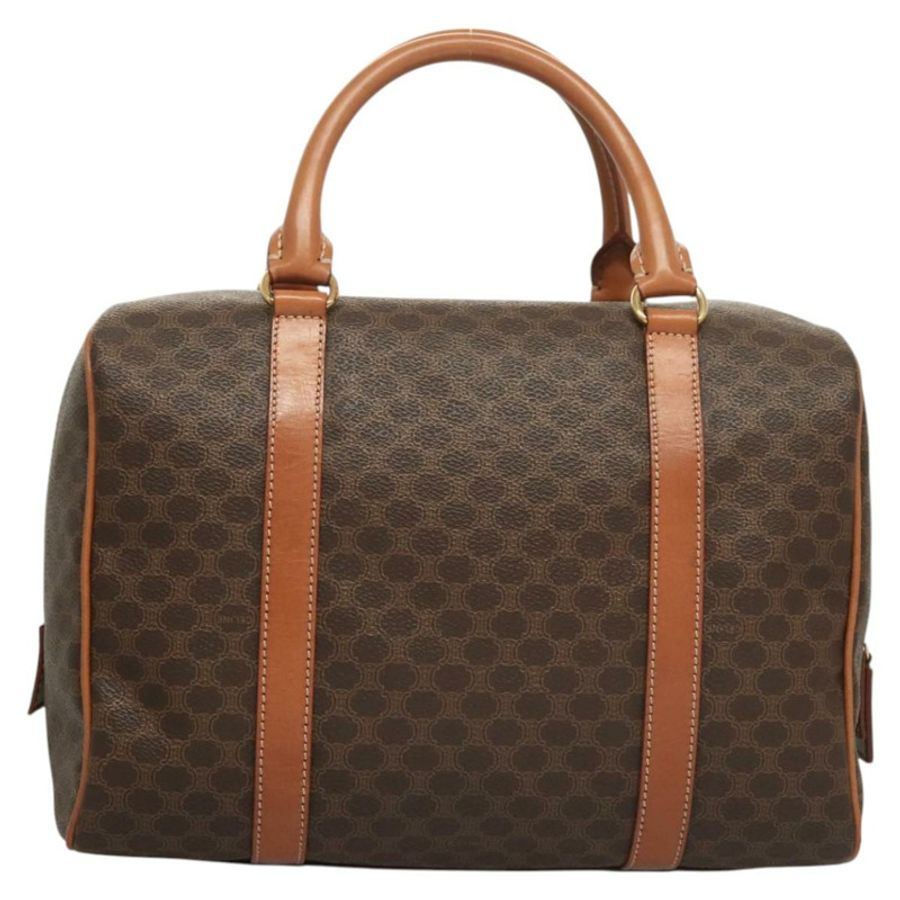 【日本直送】CELINE Macadam帆布手提包 PVC皮革 棕色 金色 正品 yk18442V-1