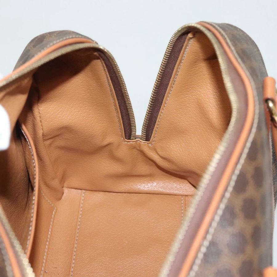 【日本直送】CELINE Macadam帆布手提包 PVC皮革 棕色 金色 正品 yk18442V-20
