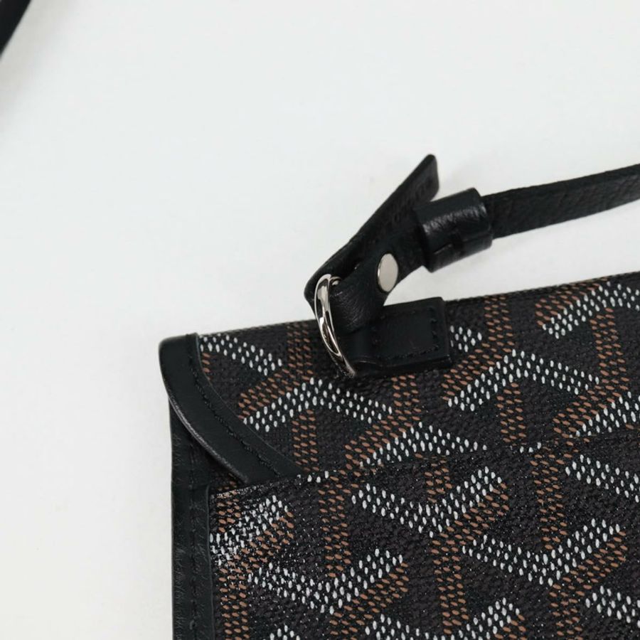【日本直送】GOYARD 人字紋 Saint Louis PM 手提包 PVC 黑色 正品 yk18410M-20