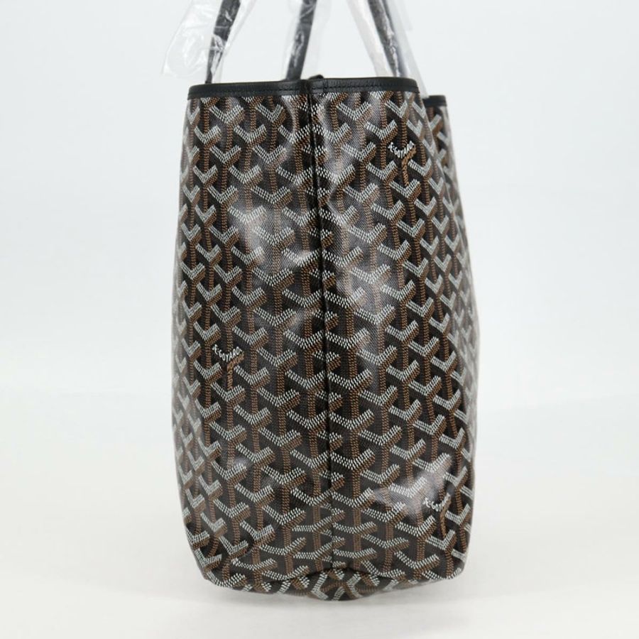 【日本直送】GOYARD 人字紋 Saint Louis PM 手提包 PVC 皮革 黑色 正品 yk18382SM-2