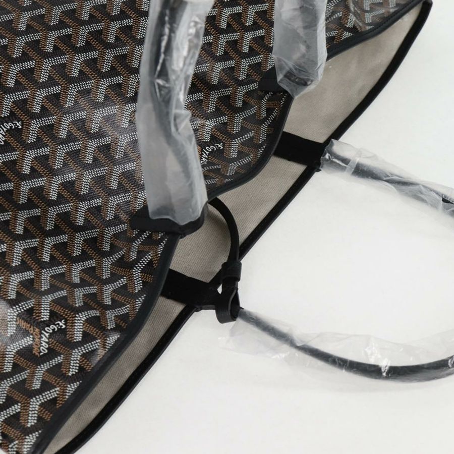 【日本直送】GOYARD 人字紋 Saint Louis PM 手提包 PVC 皮革 黑色 正品 yk18382SM-5