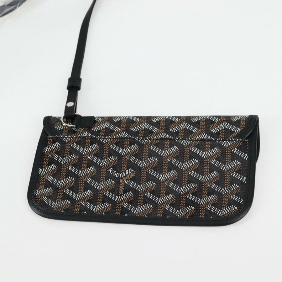 【日本直送】GOYARD 人字紋 Saint Louis PM 手提包 PVC 皮革 黑色 正品 yk18382SM-20