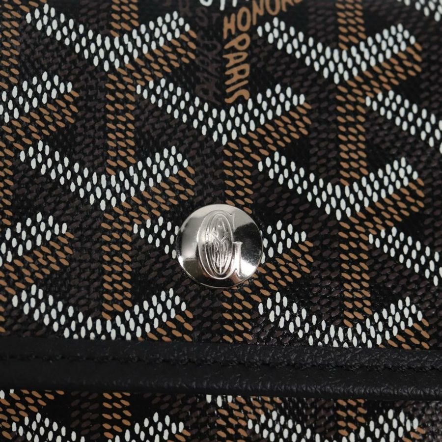 【日本直送】GOYARD 人字紋 Saint Louis PM 手提包 PVC 皮革 黑色 正品 yk18382SM-22