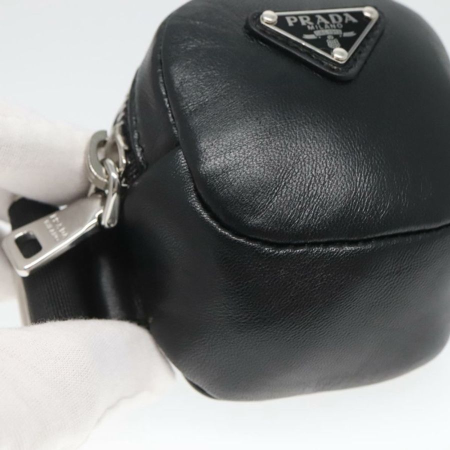 【日本直送】PRADA 黑色銀色皮革手拿包,正品編號 118865M-15