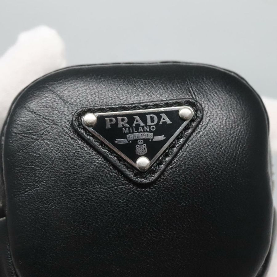【日本直送】PRADA 黑色銀色皮革手拿包,正品編號 118865M-17