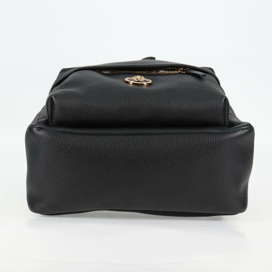 【日本直送】范思哲 (VERSACE) 黑色金色皮革雙肩包,正品編號 118813M-4