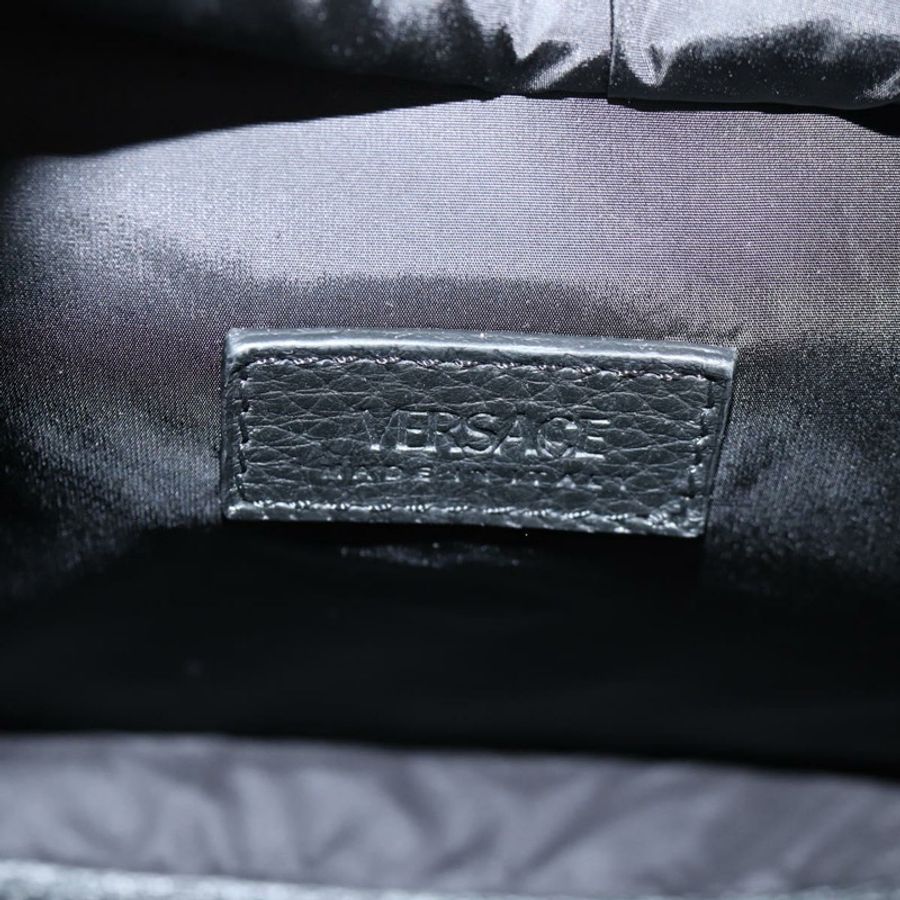 【日本直送】范思哲 (VERSACE) 黑色金色皮革雙肩包,正品編號 118813M-21