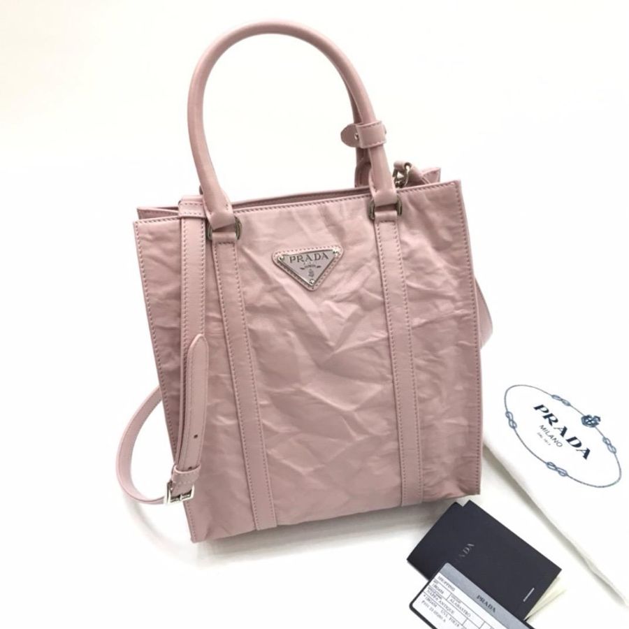 Prada crinkle bag ( Pink )-3