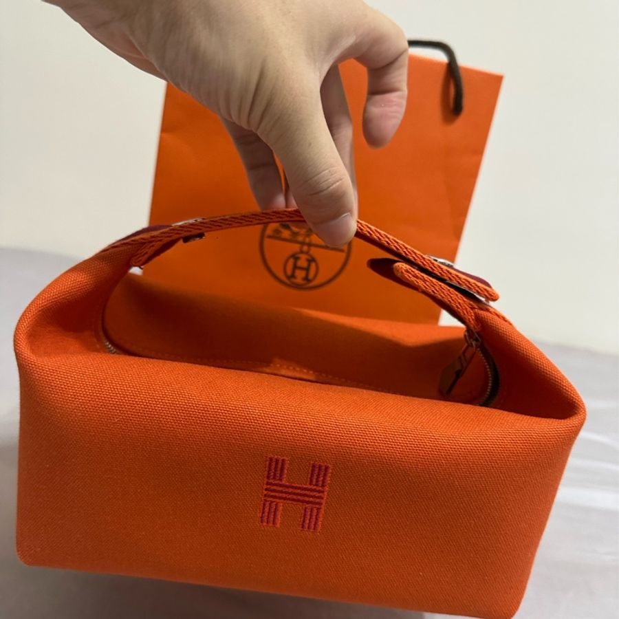 愛馬仕Hermes 橘色飯 盒包小號 便當包 PM-0