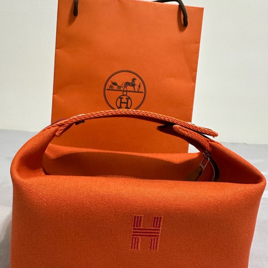 愛馬仕Hermes 橘色飯 盒包小號 便當包 PM-2