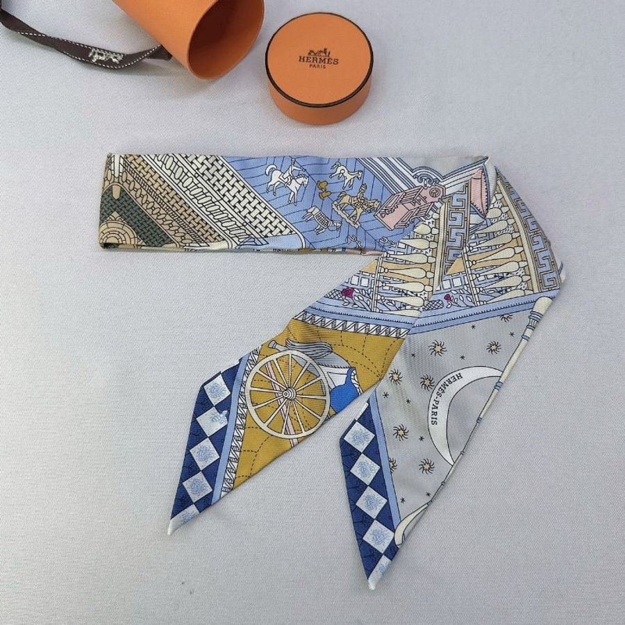 HERMES 全新Twilly奇珍異寶絲巾-2