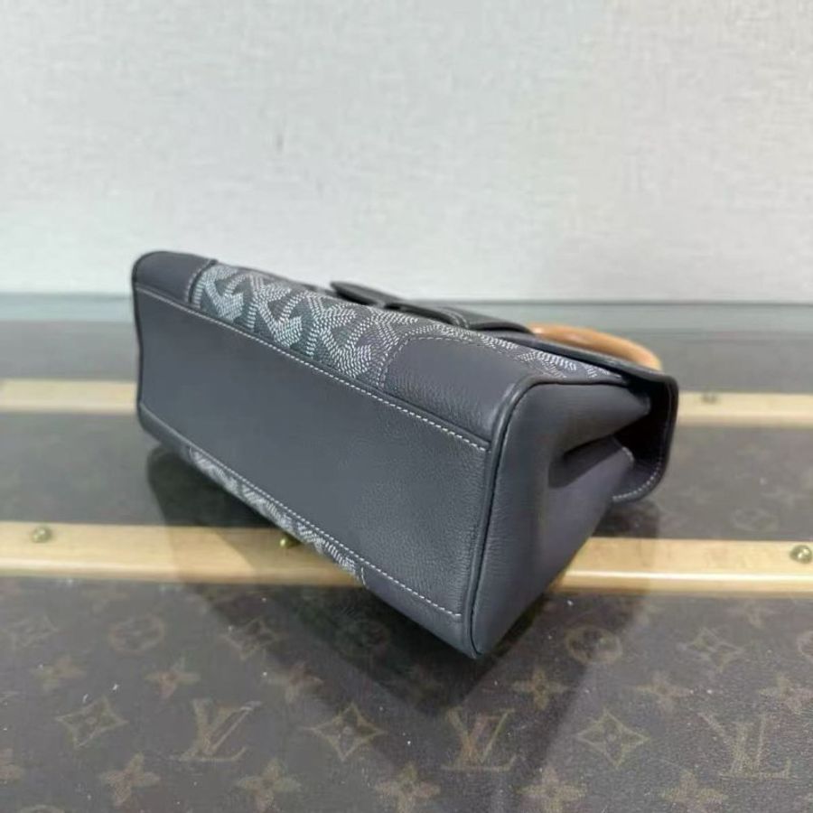 ✨GOYARD 木質手柄西貢mini灰色手提肩背斜背包 20*15*7.5 99新-2