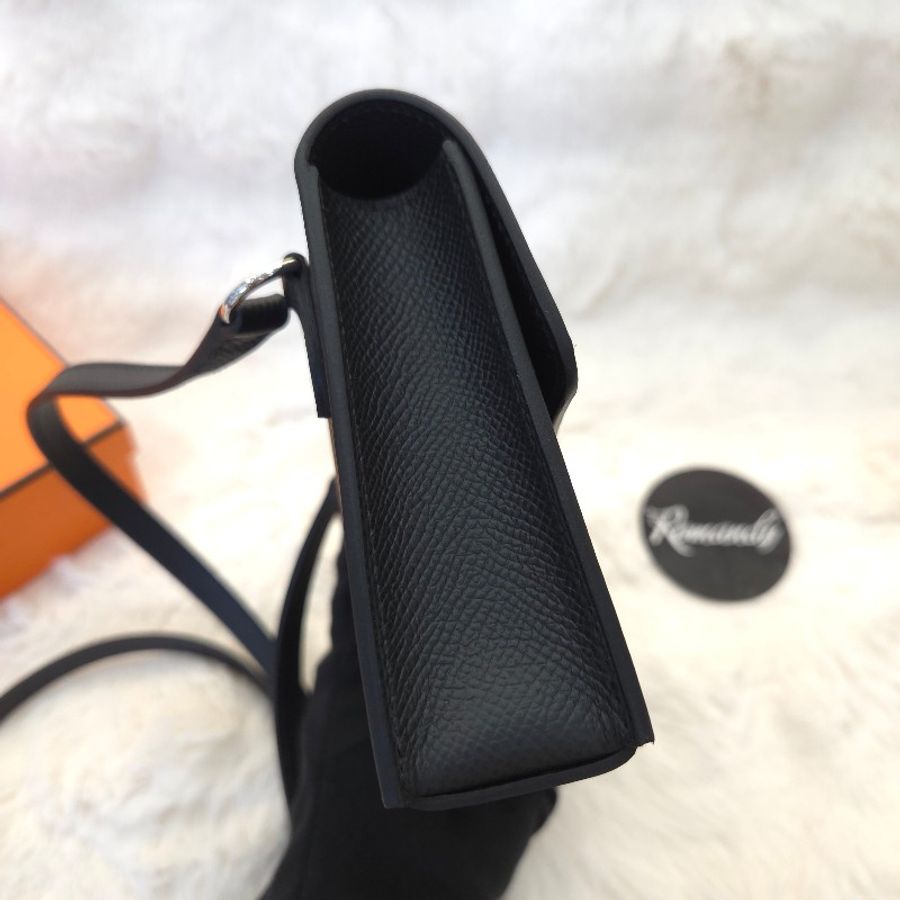 Hermès Snap wallet bag Epsom皮革 琺瑯黑銀釦-5