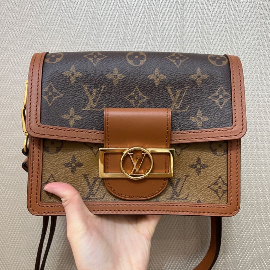 LV 雙色原花mini Dauphine肩斜背包M45959-0