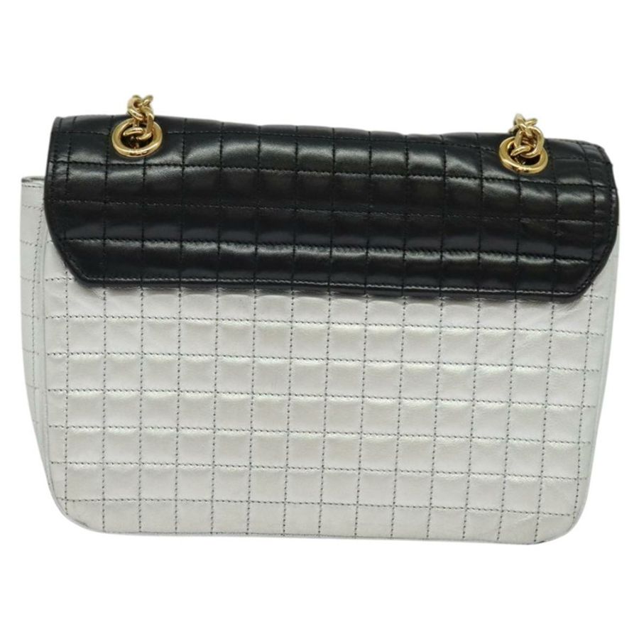 【日本直送】CELINE 鏈條單肩包 皮革 銀色 黑色 金色 正品 120162-1