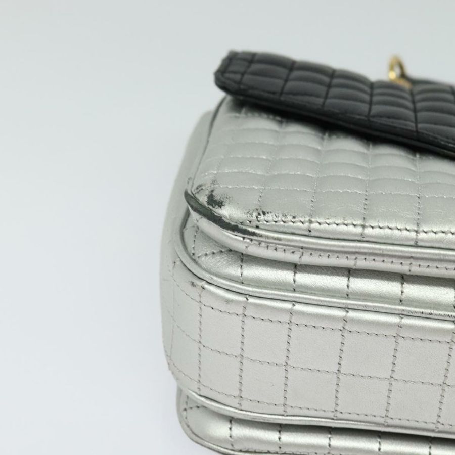 【日本直送】CELINE 鏈條單肩包 皮革 銀色 黑色 金色 正品 120162-8