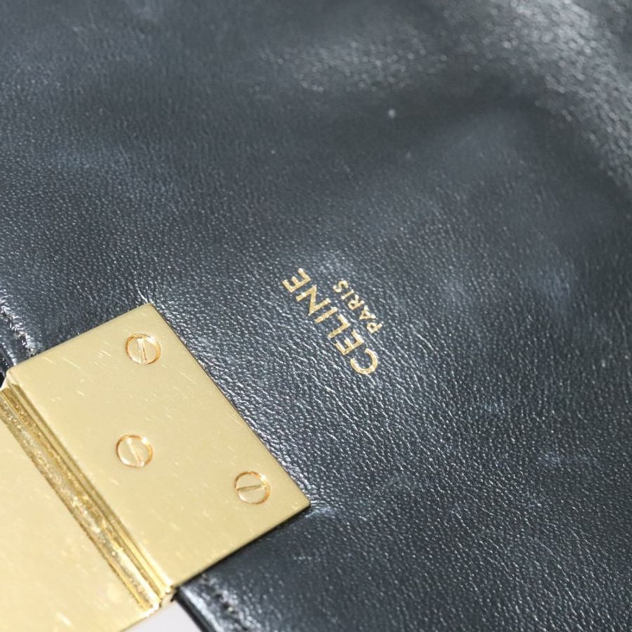 【日本直送】CELINE 鏈條單肩包 皮革 銀色 黑色 金色 正品 120162-9