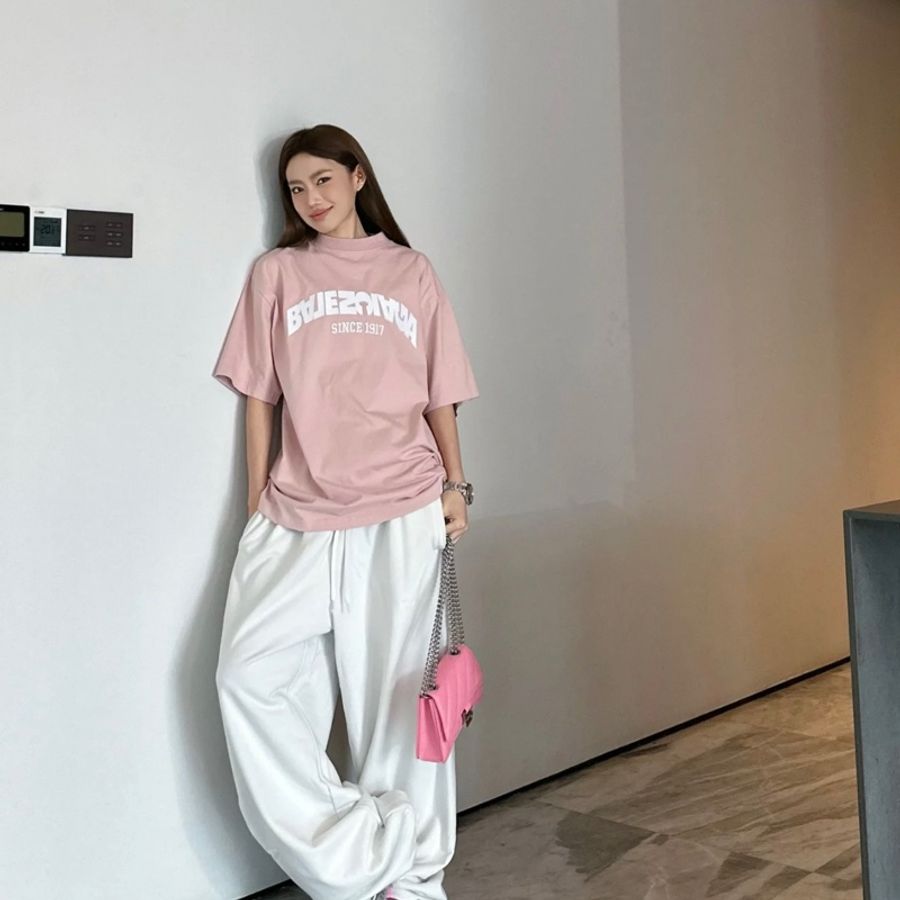 Balenciaga巴黎世家 粉色短袖 男女可穿 粉色-3