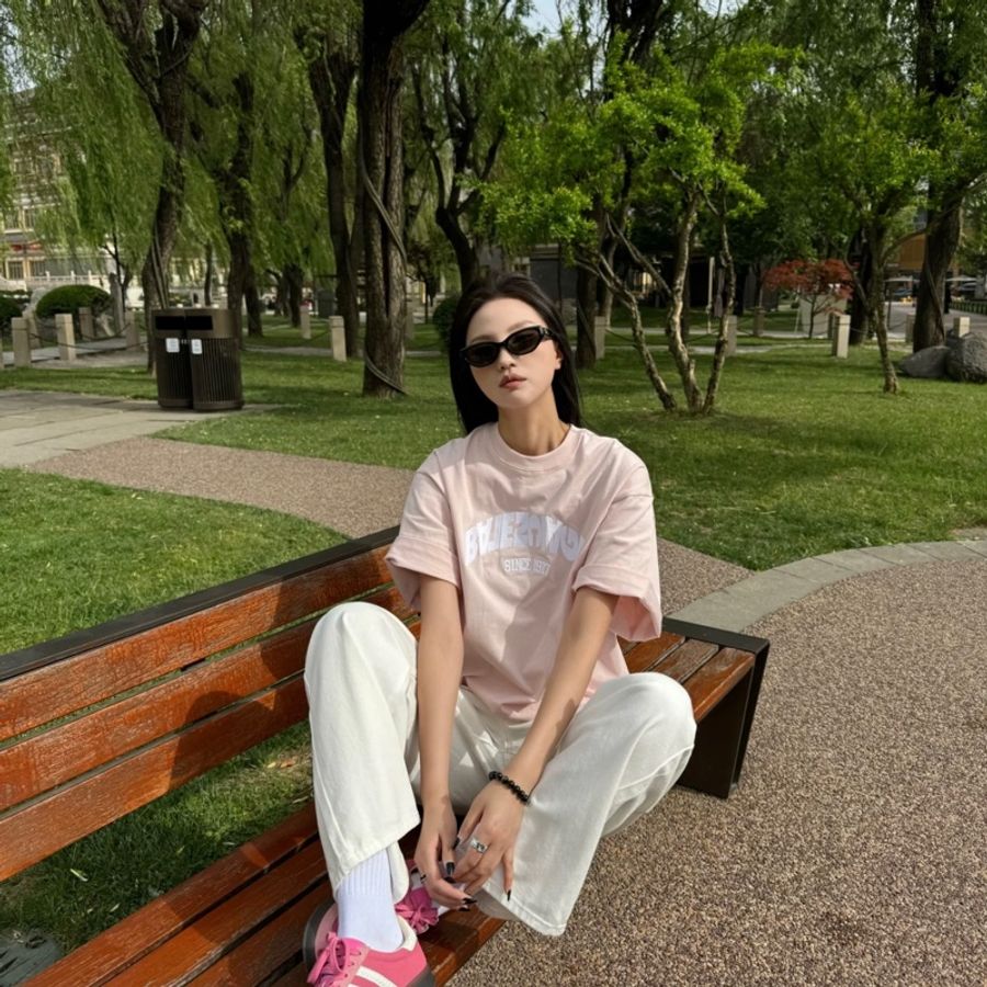 Balenciaga巴黎世家 粉色短袖 男女可穿 粉色-4
