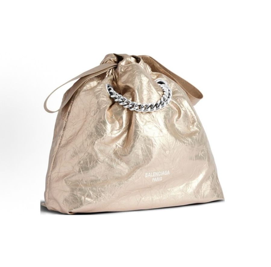 Balenciaga巴黎世家 CRUSH 抽繩開合做舊銀 垃圾袋 小號 女款-1