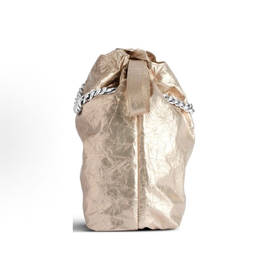 Balenciaga巴黎世家 CRUSH 抽繩開合做舊銀 垃圾袋 小號 女款-2