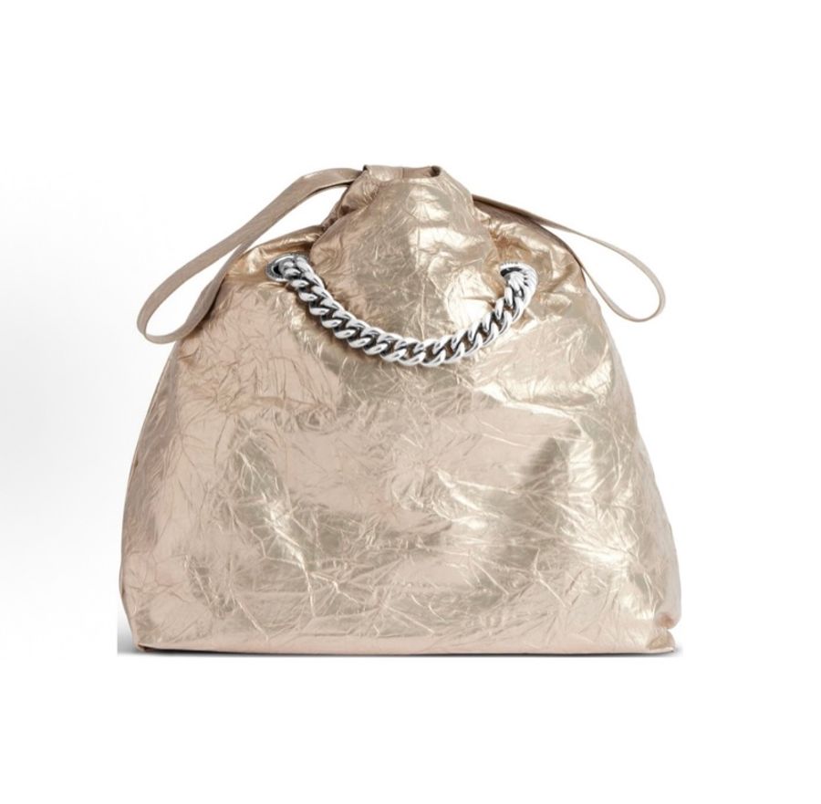 Balenciaga巴黎世家 CRUSH 抽繩開合做舊銀 垃圾袋 小號 女款-3