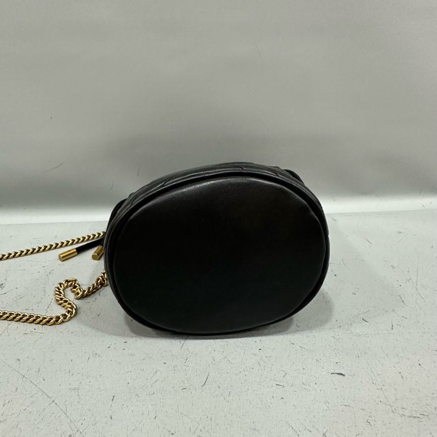 gucci 575163 黑色金釦水桶包 marmont mini-4