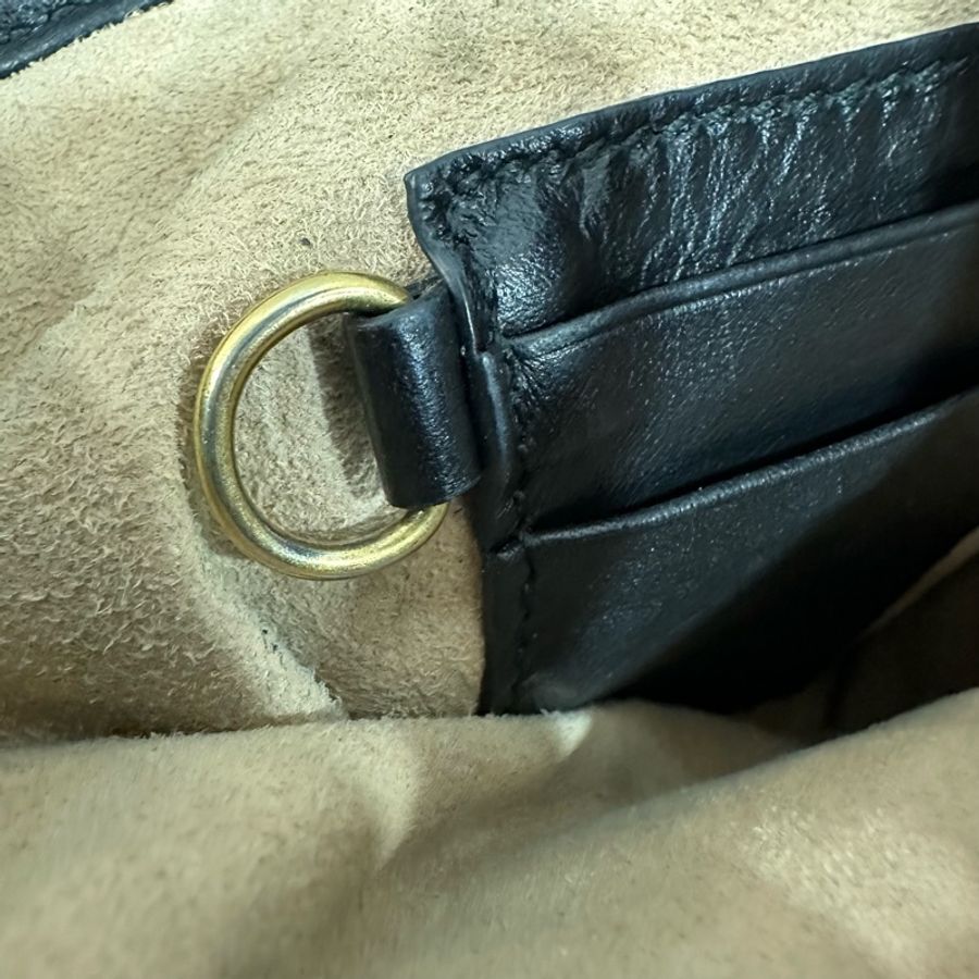 gucci 575163 黑色金釦水桶包 marmont mini-25