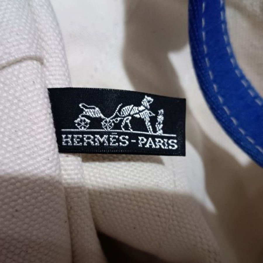 🟦狀況不錯的//HERMES//藍色手提帆布包-11