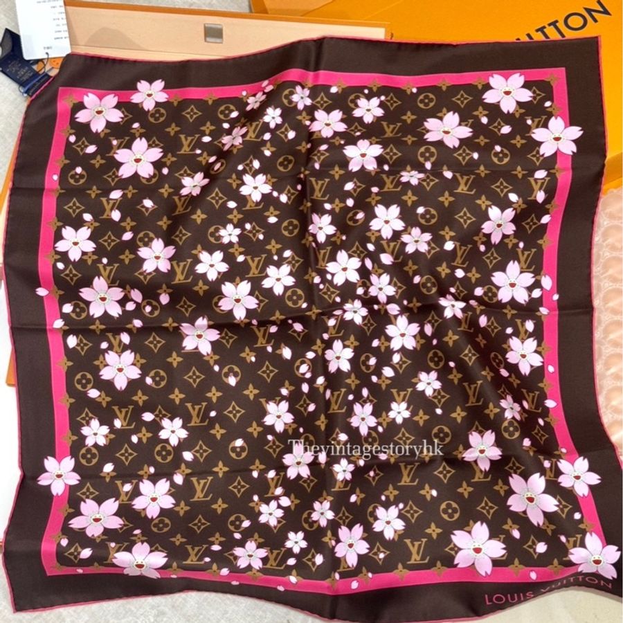LV x TM Monogram Cherry Blossom Square 70🤎🌸 全新-1