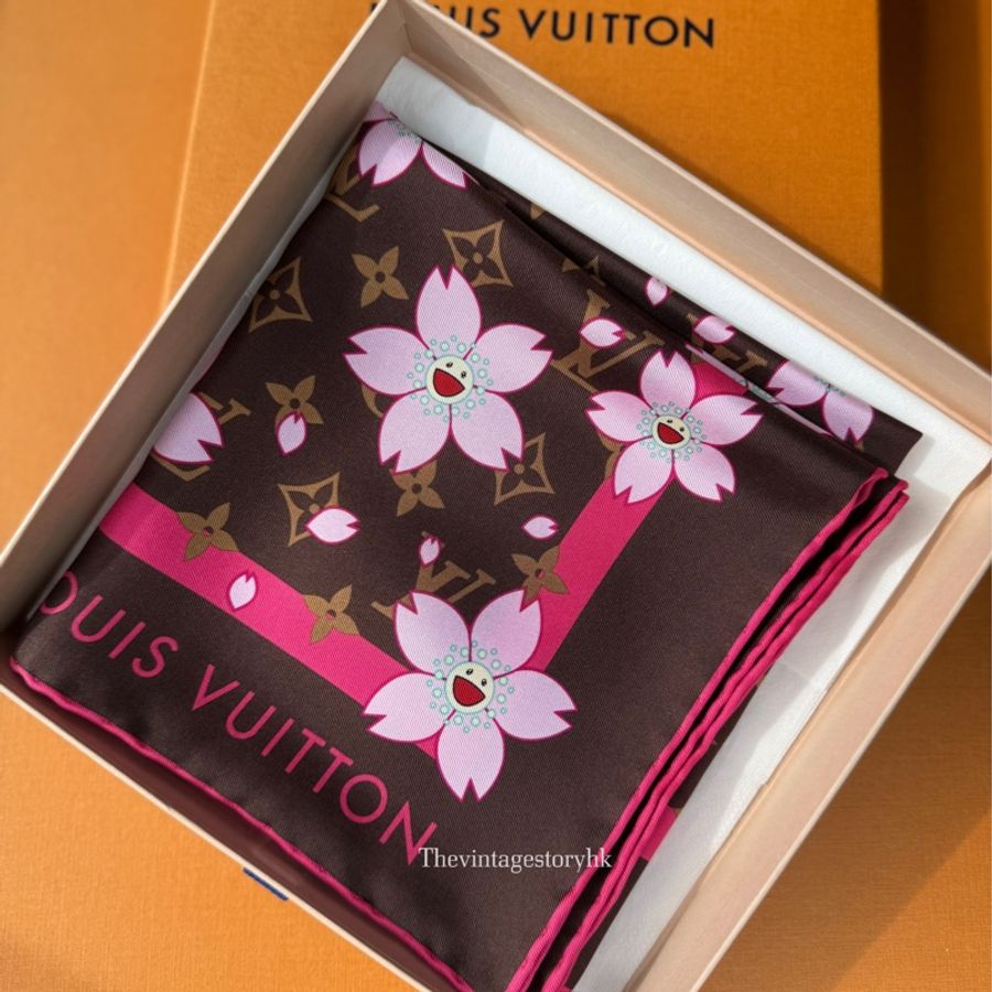LV x TM Monogram Cherry Blossom Square 70🤎🌸 全新-2