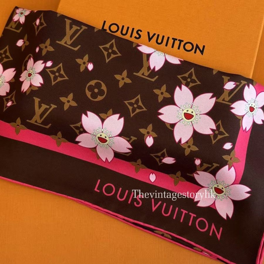 LV x TM Monogram Cherry Blossom Square 70🤎🌸 全新-3