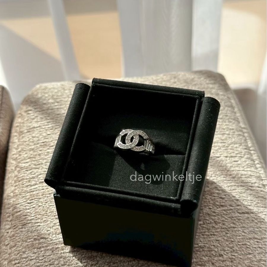全新🖤Chanel 香奈兒水鑽 logo 戒指 / 52號-3