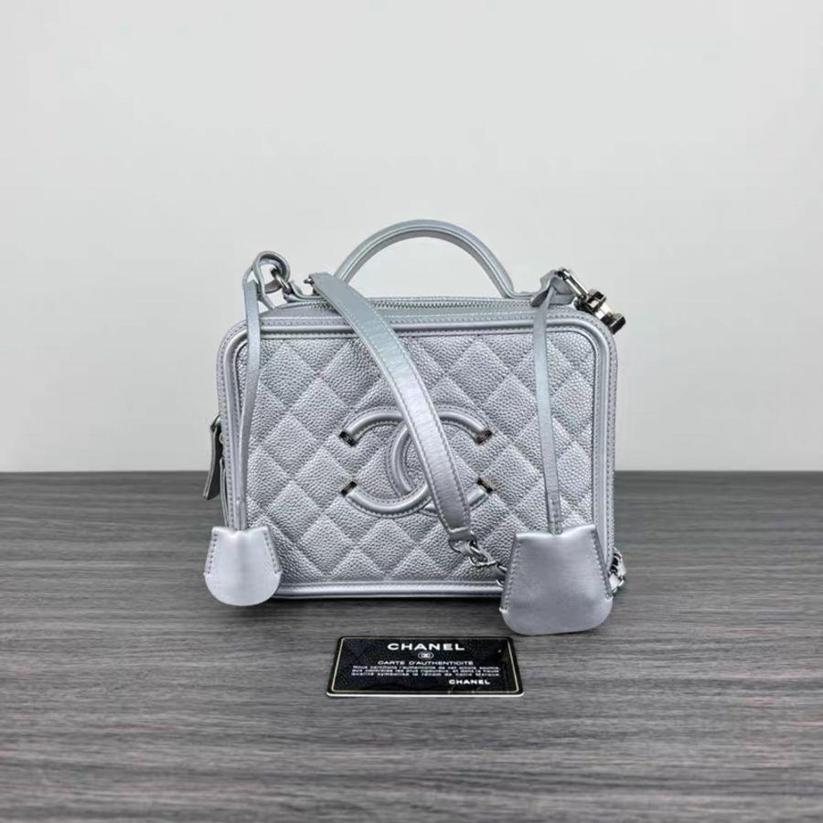 Chanel • Vanity Case 液態銀荔枝牛皮相機包 中號 全網唯一-1