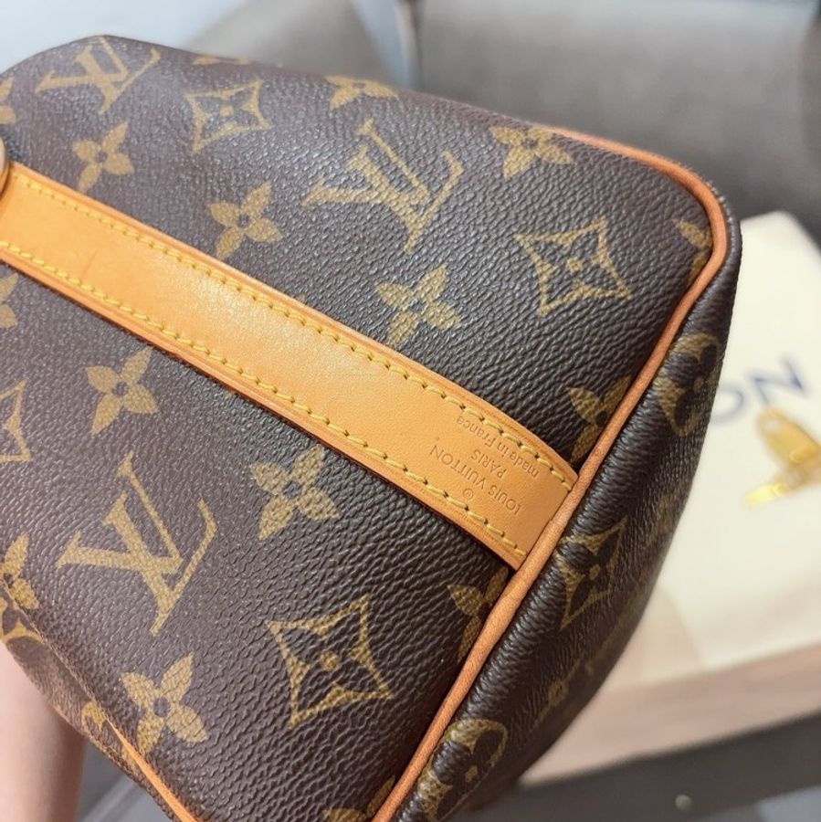 Lv speedy25老花肩帶款芯片款 99新 配件塵袋鑰匙鎖-6