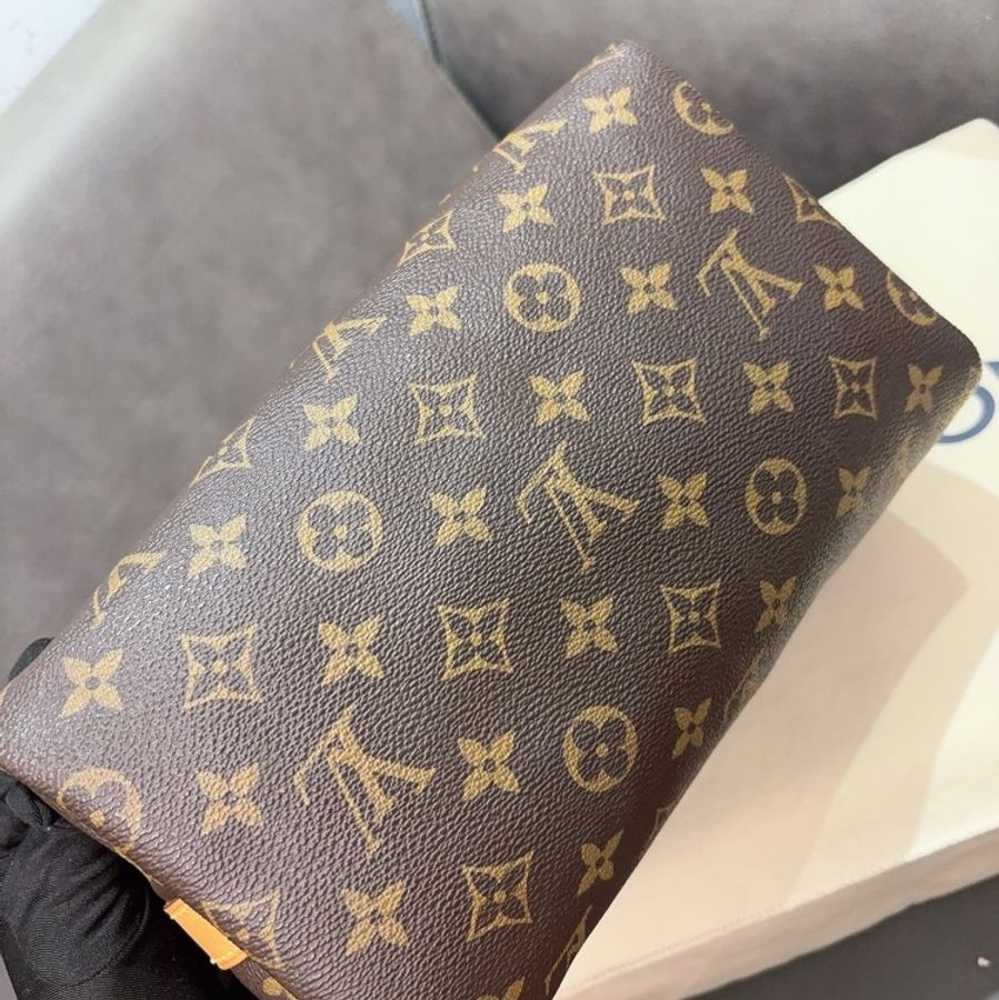 Lv speedy25老花肩帶款芯片款 99新 配件塵袋鑰匙鎖-9