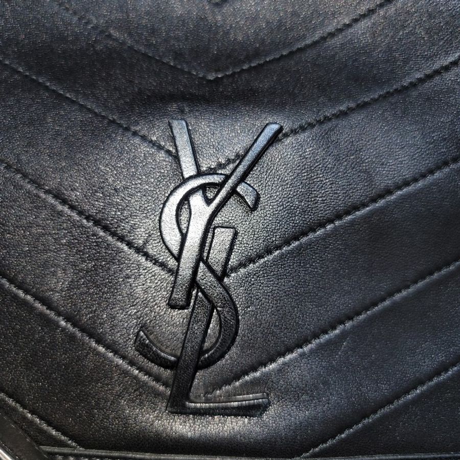 YSL NIKI黑色中號牛皮金鏈肩背斜背包-11