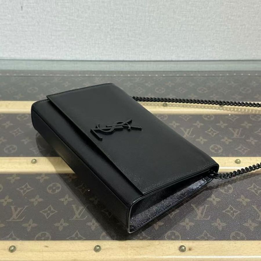 ✨YSL so black 魚子醬KATE中號鍊條包24*14.5*5.5 98新配件塵袋-1