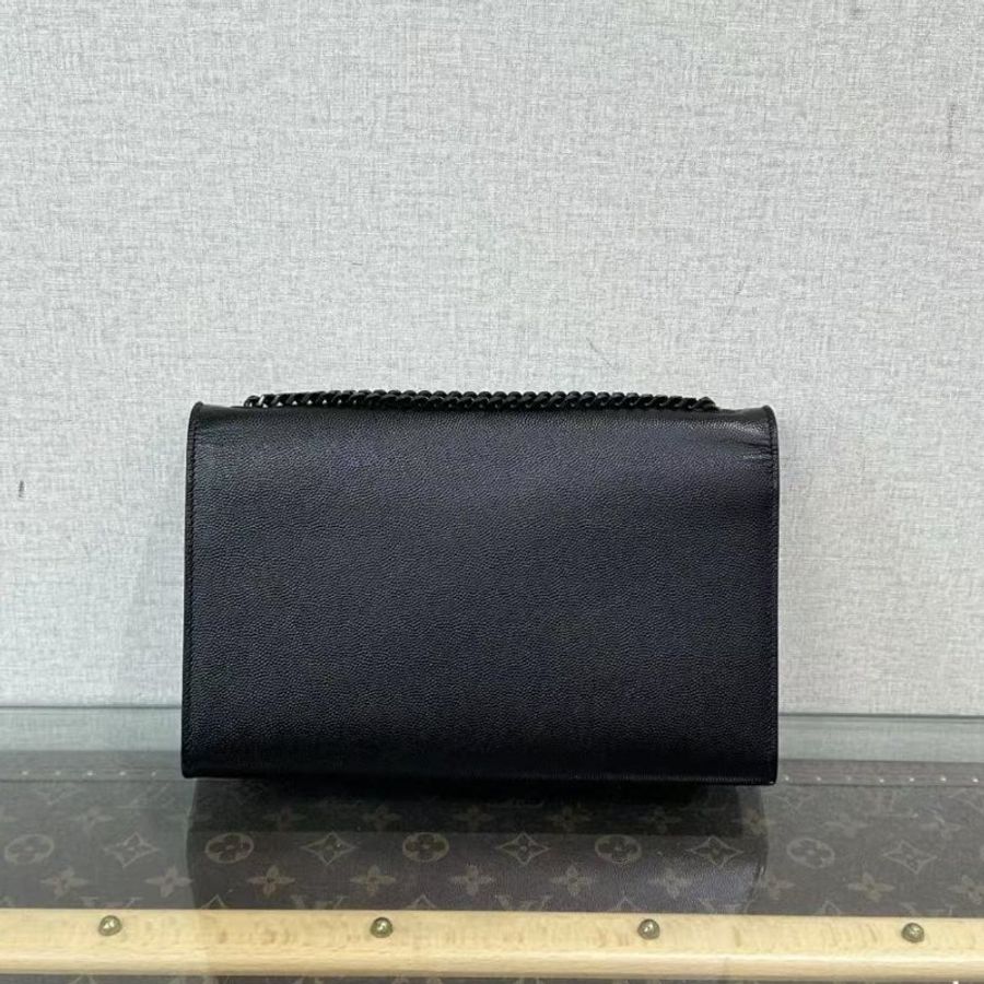✨YSL so black 魚子醬KATE中號鍊條包24*14.5*5.5 98新配件塵袋-5