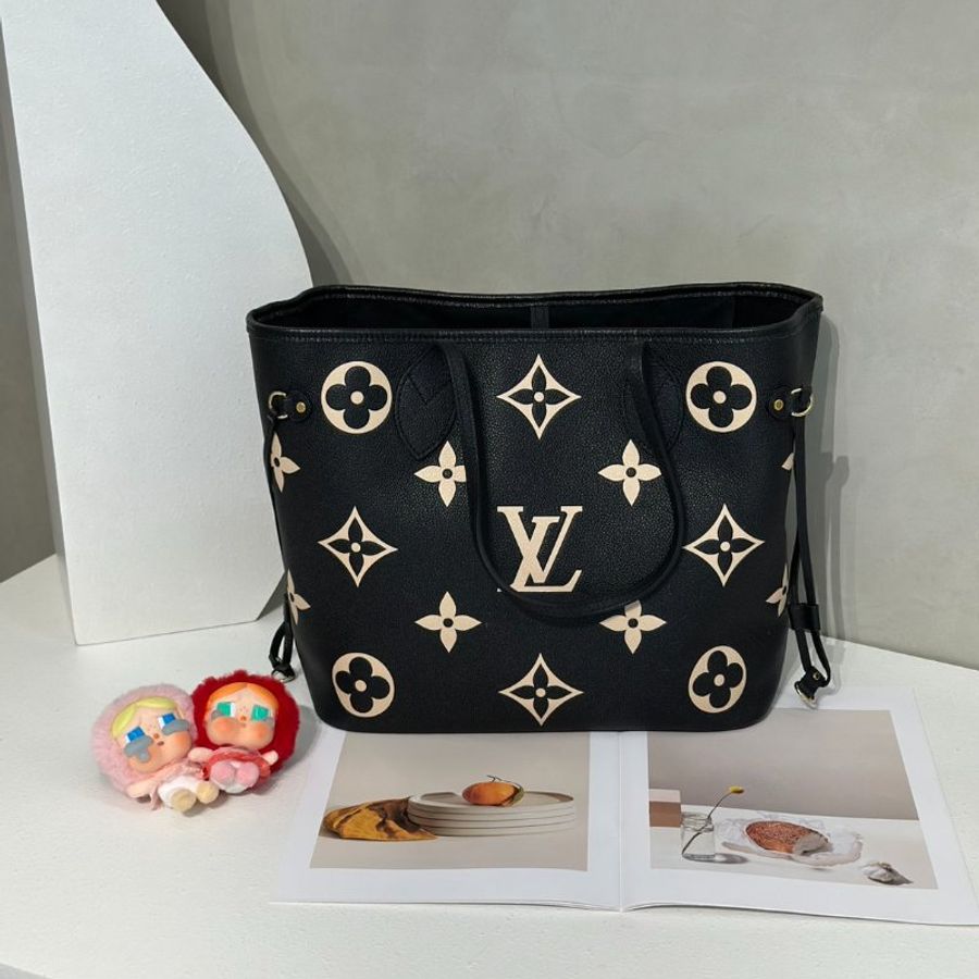 LOUIS VUITTON Neverfull tote - MM黑米-0