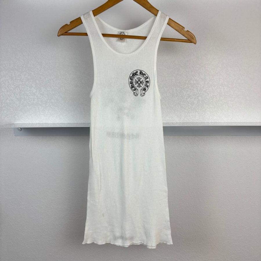 ::Chrome Hearts:: 克羅心 白色長版背心上衣 馬蹄背心裙 短洋裝-0