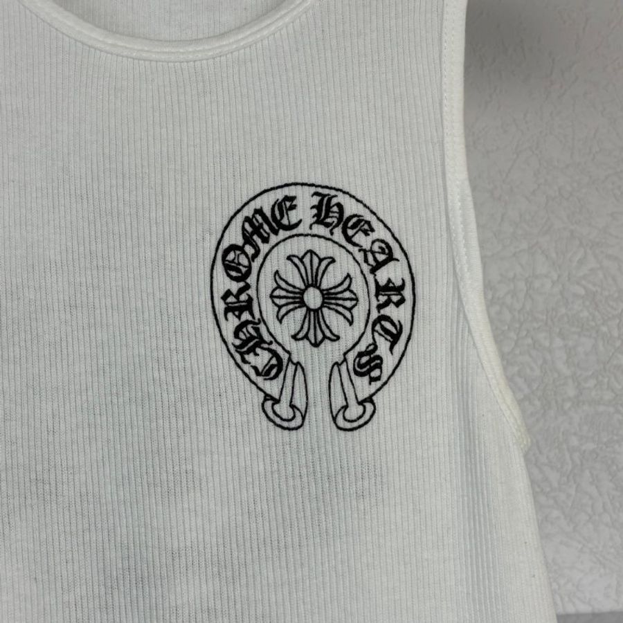 ::Chrome Hearts:: 克羅心 白色長版背心上衣 馬蹄背心裙 短洋裝-1