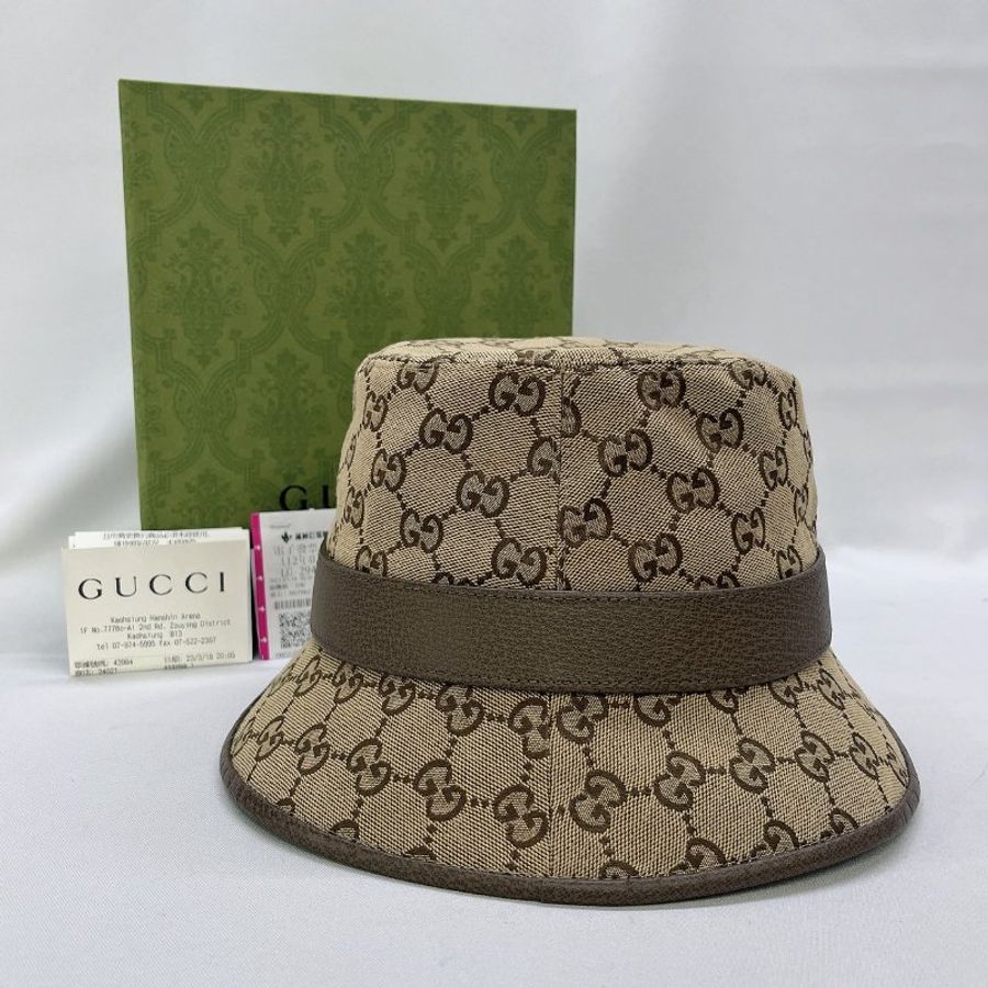 GUCCI 經典雙G LOGO百搭漁夫帽-1