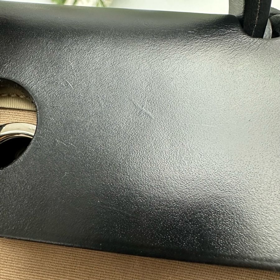 HERMES HERBAG 31 風衣灰拼黑色銀扣 C Stamp 單肩手提包-9